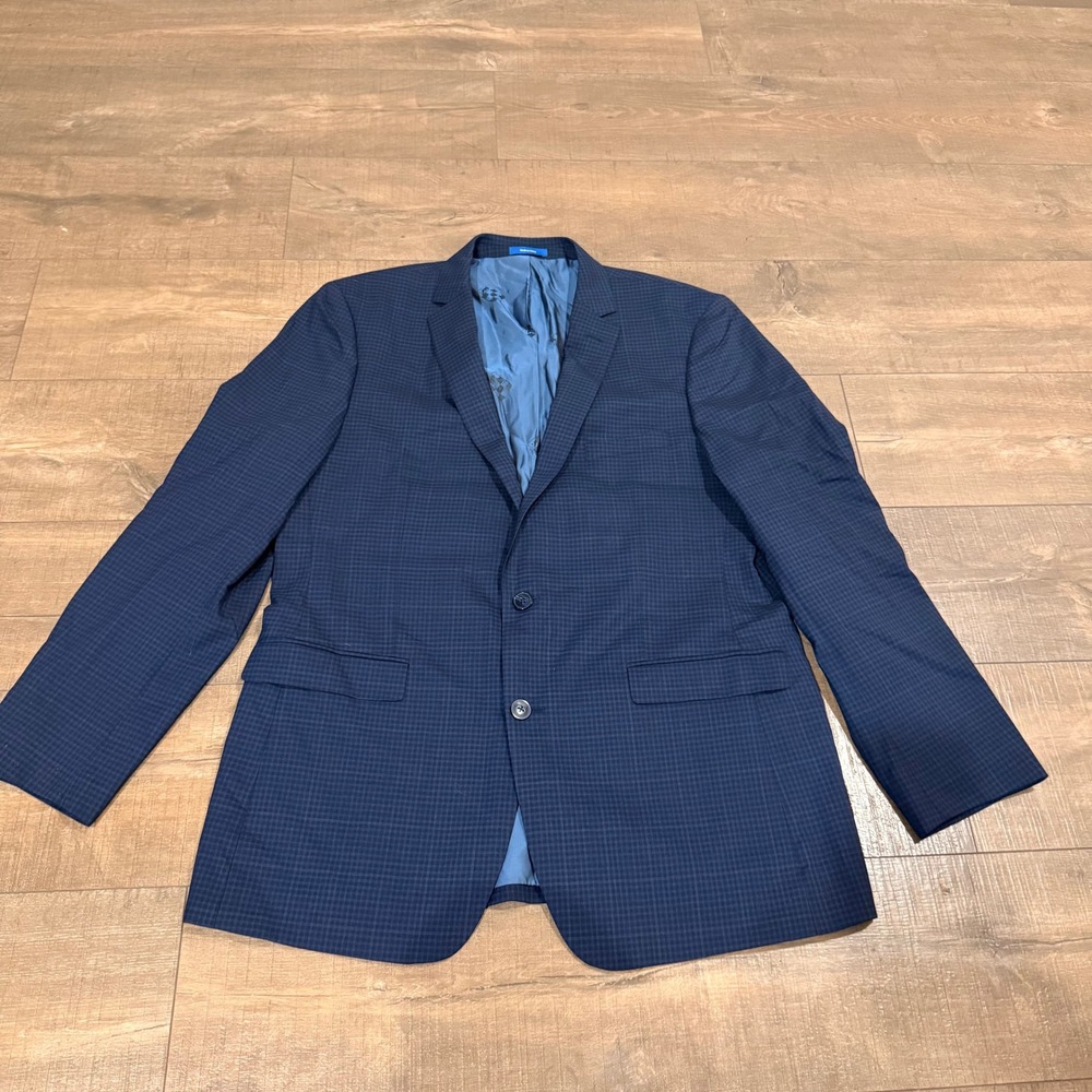 Vince Camuto Blazer Mens 44L Navy Blue Slim Fit 100% Wool Sport Preppy Coat